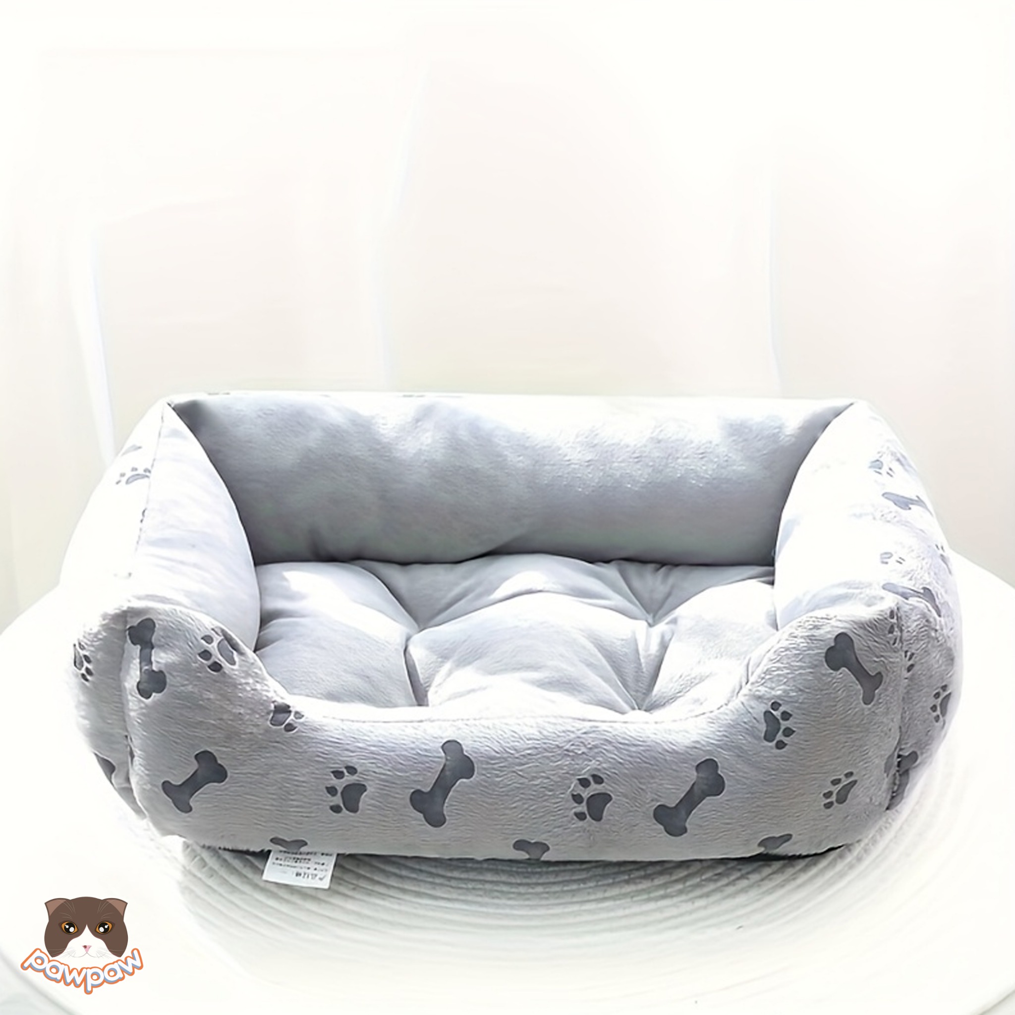  Đệm vải nhung họa tiết hình xương cho chó mèo - M 