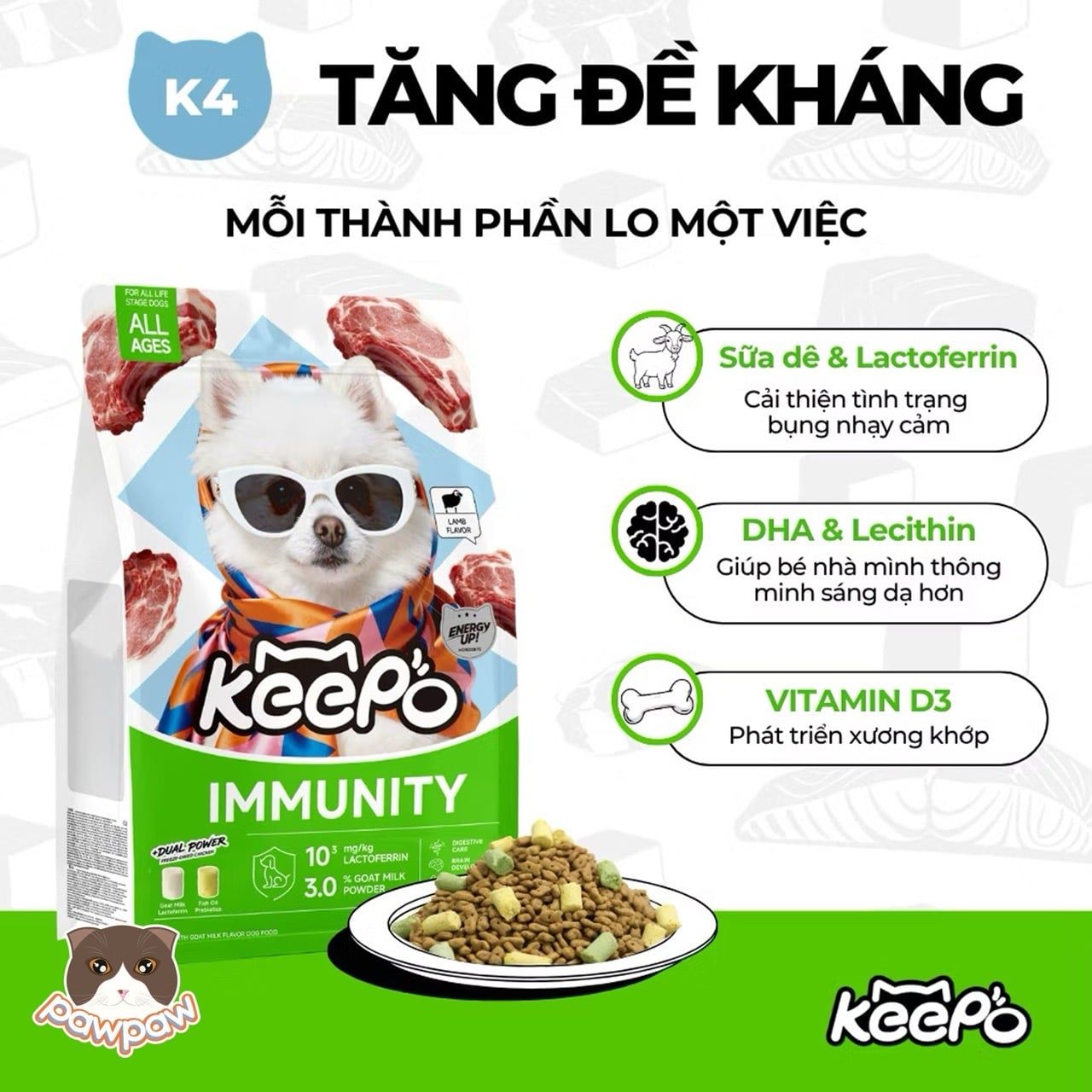  Hạt Topping KEEPO cho chó túi 1kg 