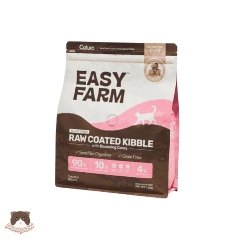  Thức ăn hạt cho mèo vị gà mix topping Cature Easy Farm Raw Coated Kibble Chicken 1.5kg 