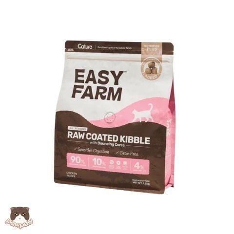  Thức ăn hạt cho mèo vị gà mix topping Cature Easy Farm Raw Coated Kibble Chicken 1.5kg 