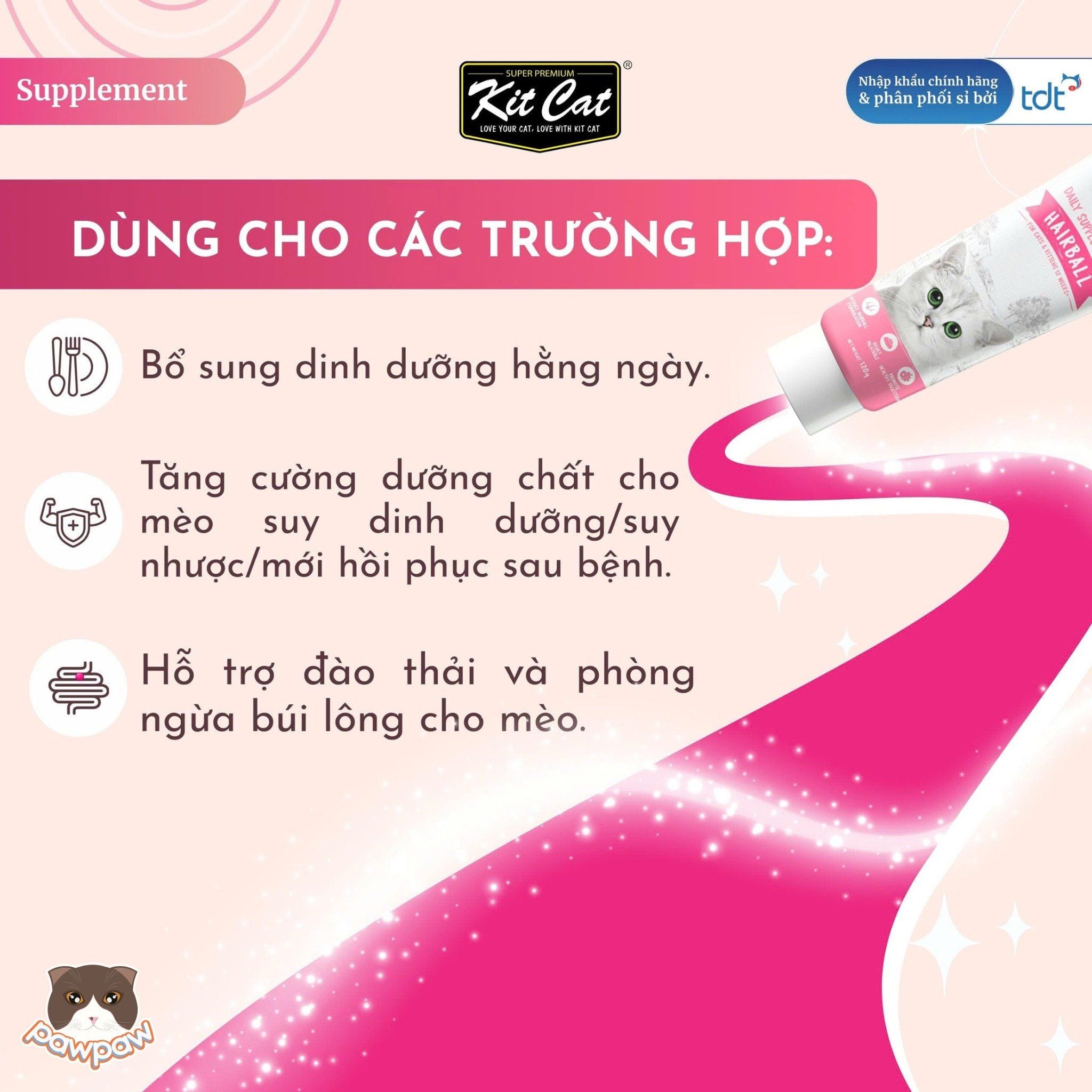  Gel dinh dưỡng Kitcat ngừa búi lông cho mèo 
