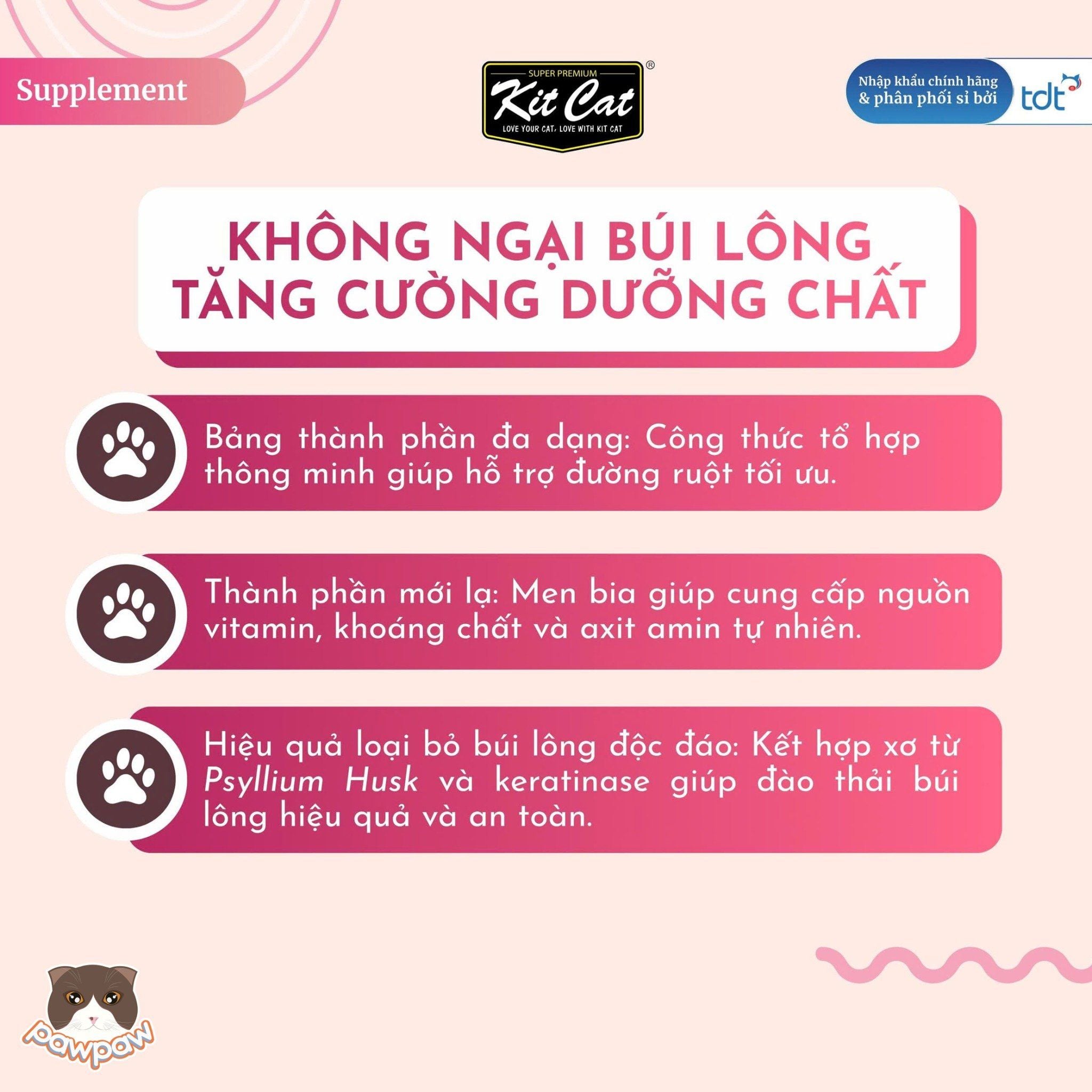  Gel dinh dưỡng Kitcat ngừa búi lông cho mèo 