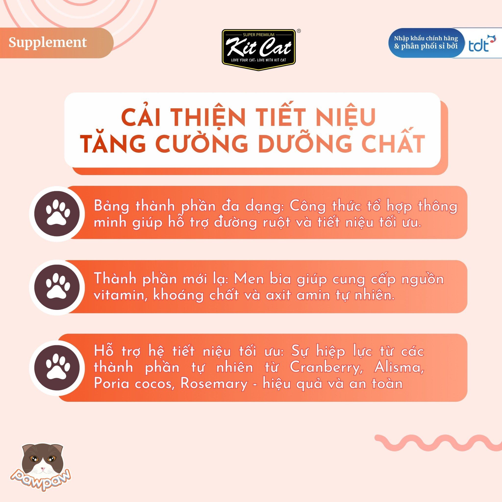  Gel dinh dưỡng Kitcat hỗ trợ hệ tiết niệu cho mèo 