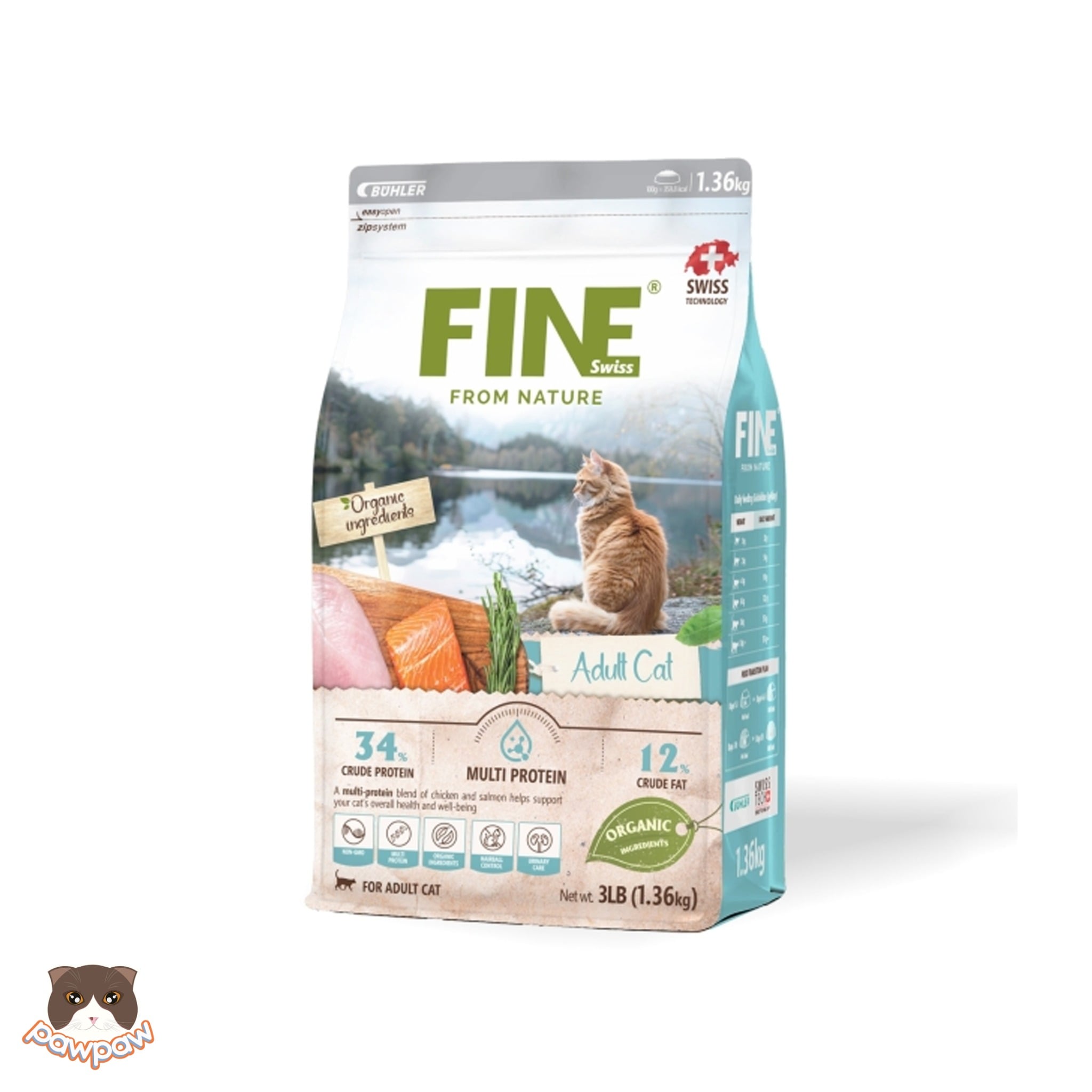  Hạt hữu cơ FINE 1.36kg cho mèo 