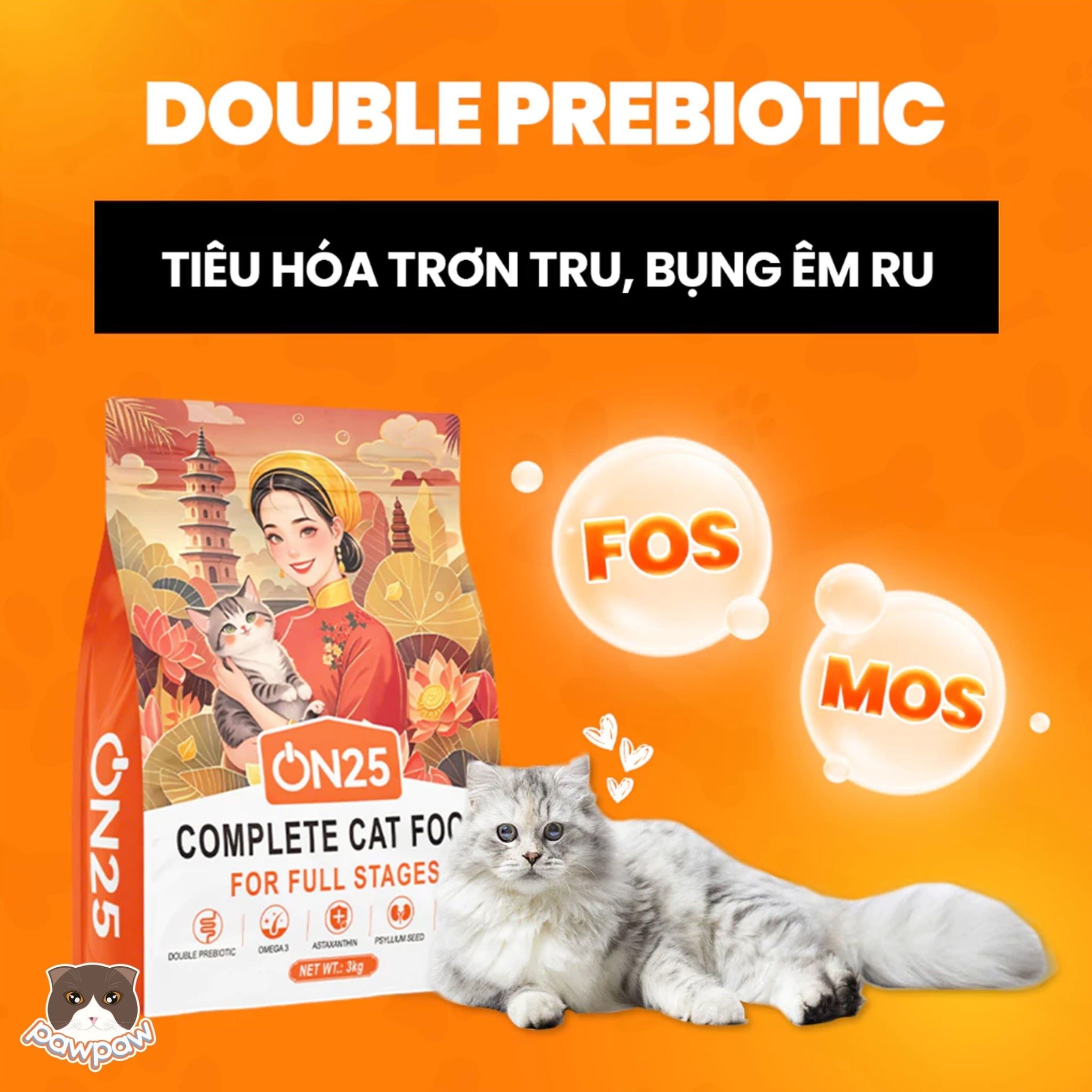  Thức ăn hạt ON25 hỗ trợ tiết niệu 3kg cho mèo 