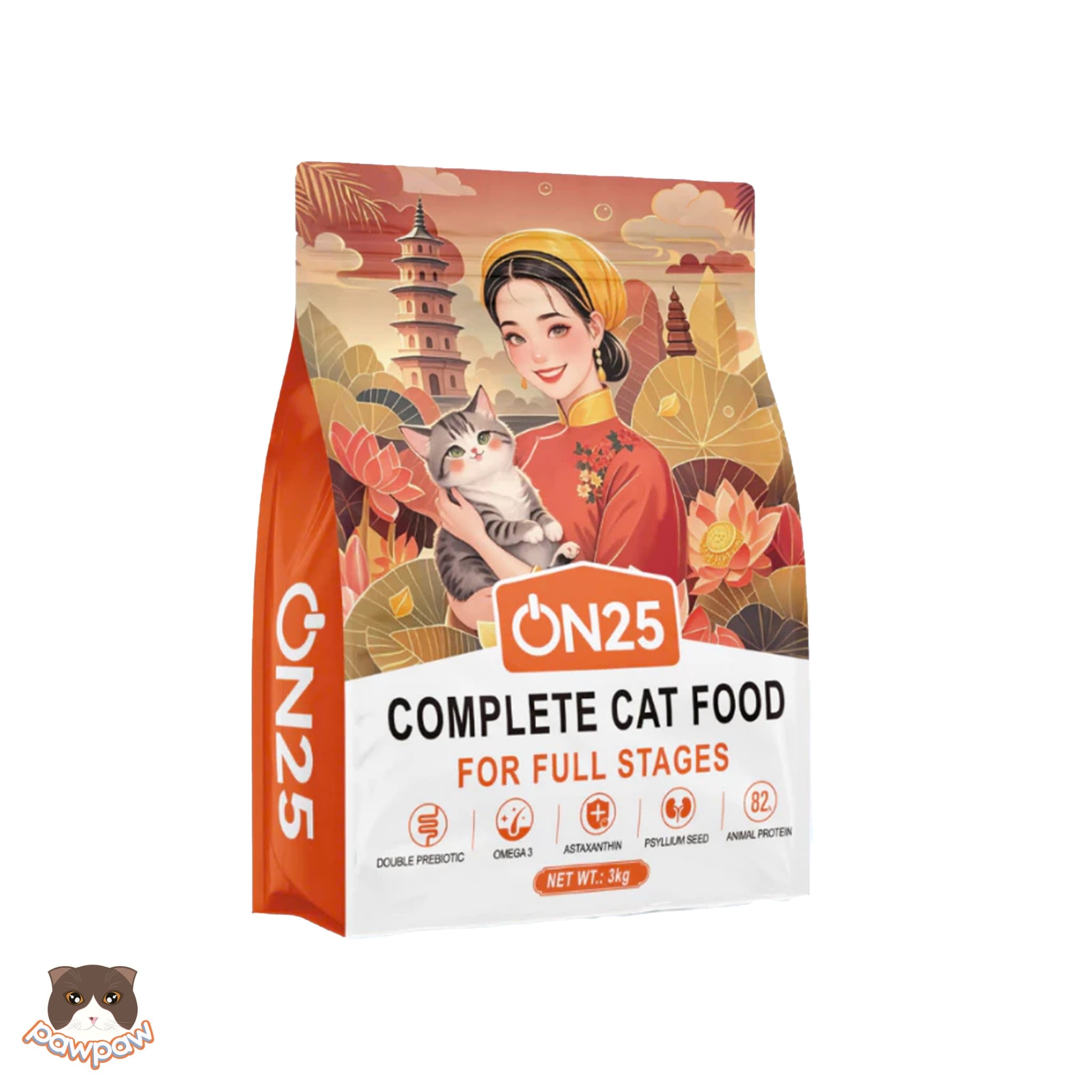  Thức ăn hạt ON25 hỗ trợ tiết niệu 3kg cho mèo 
