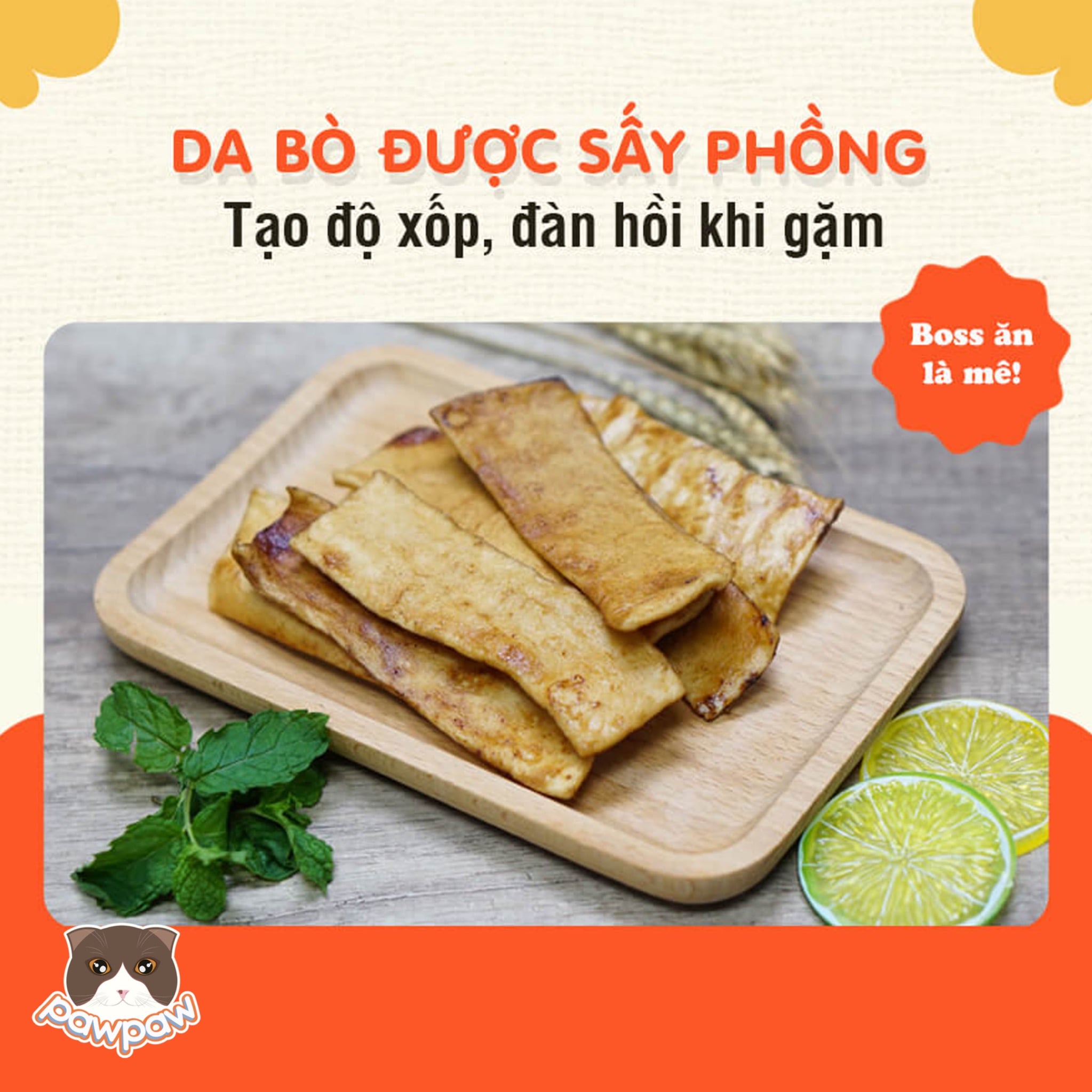  Da bò tẩm vị BBQ 10 miếng DoggyMan cho chó 
