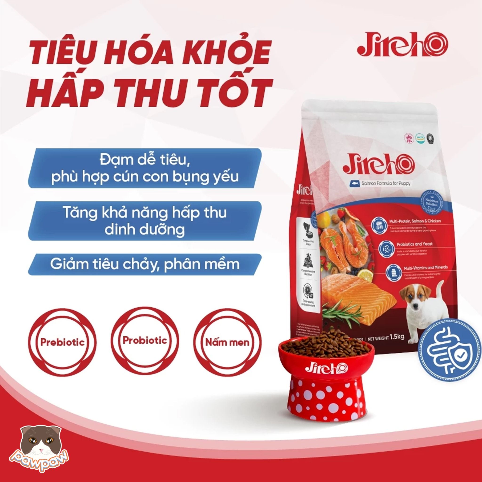  Thức ăn Jireho cá hồi cho chó con 
