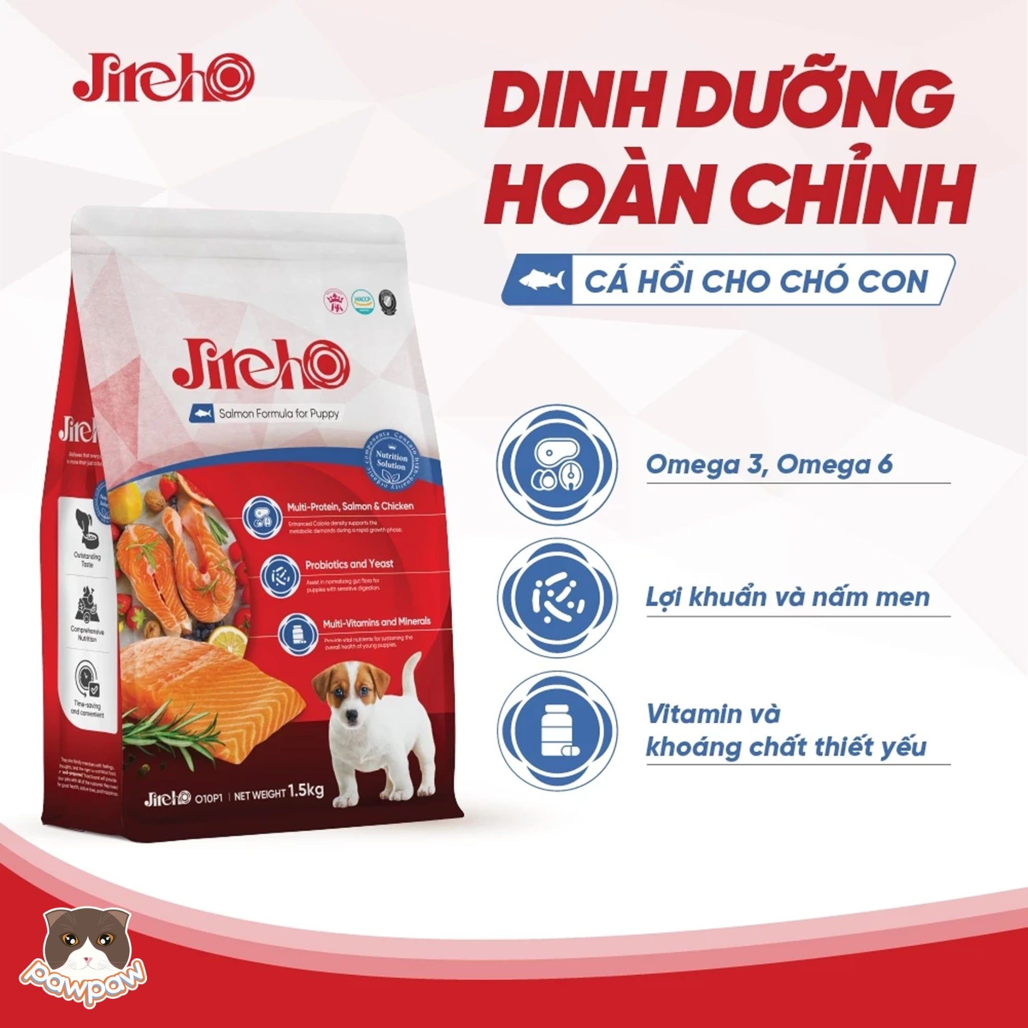  Thức ăn Jireho cá hồi cho chó con 