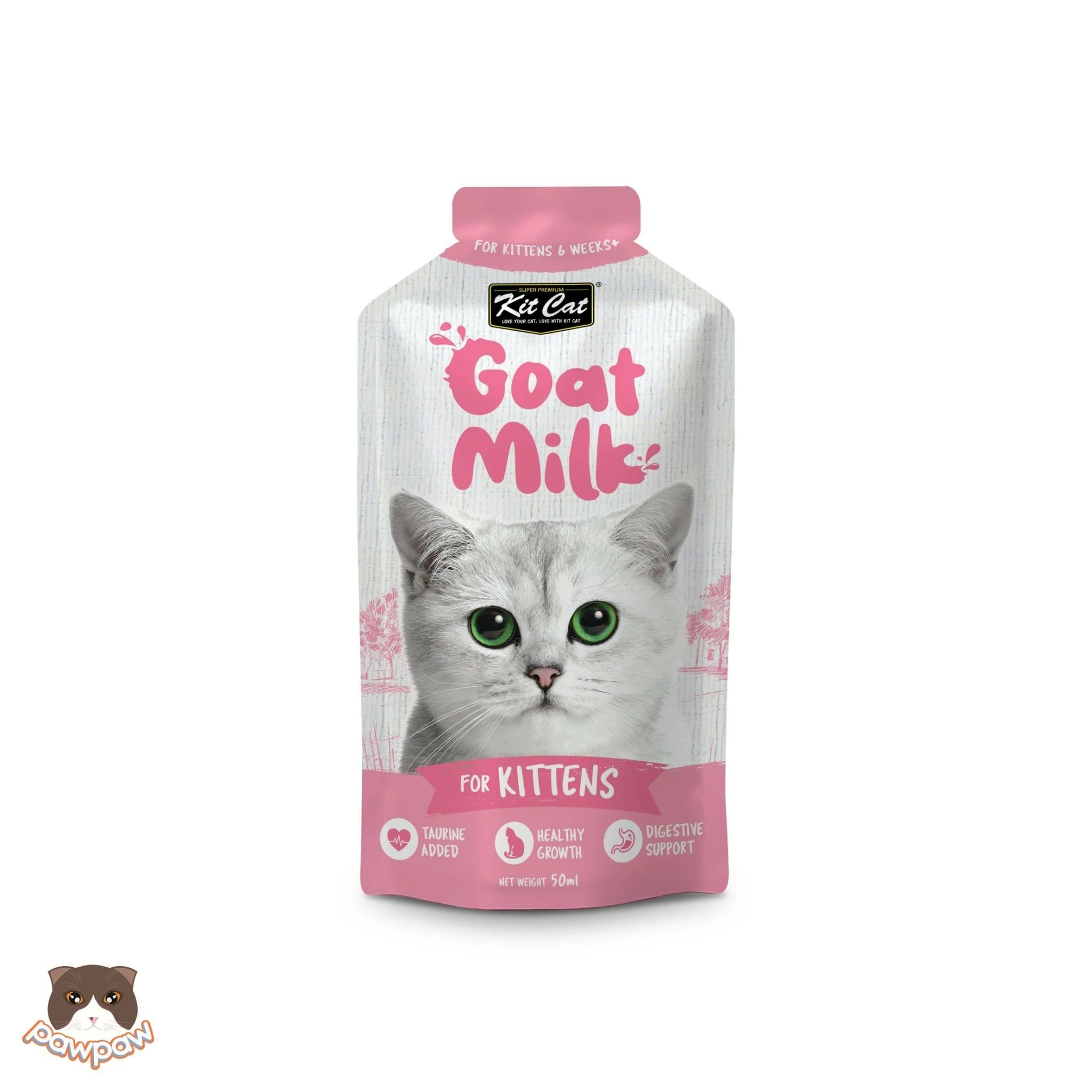  Thức ăn cho mèo vị sữa dê Kitcat không Lactose (6x50g) 