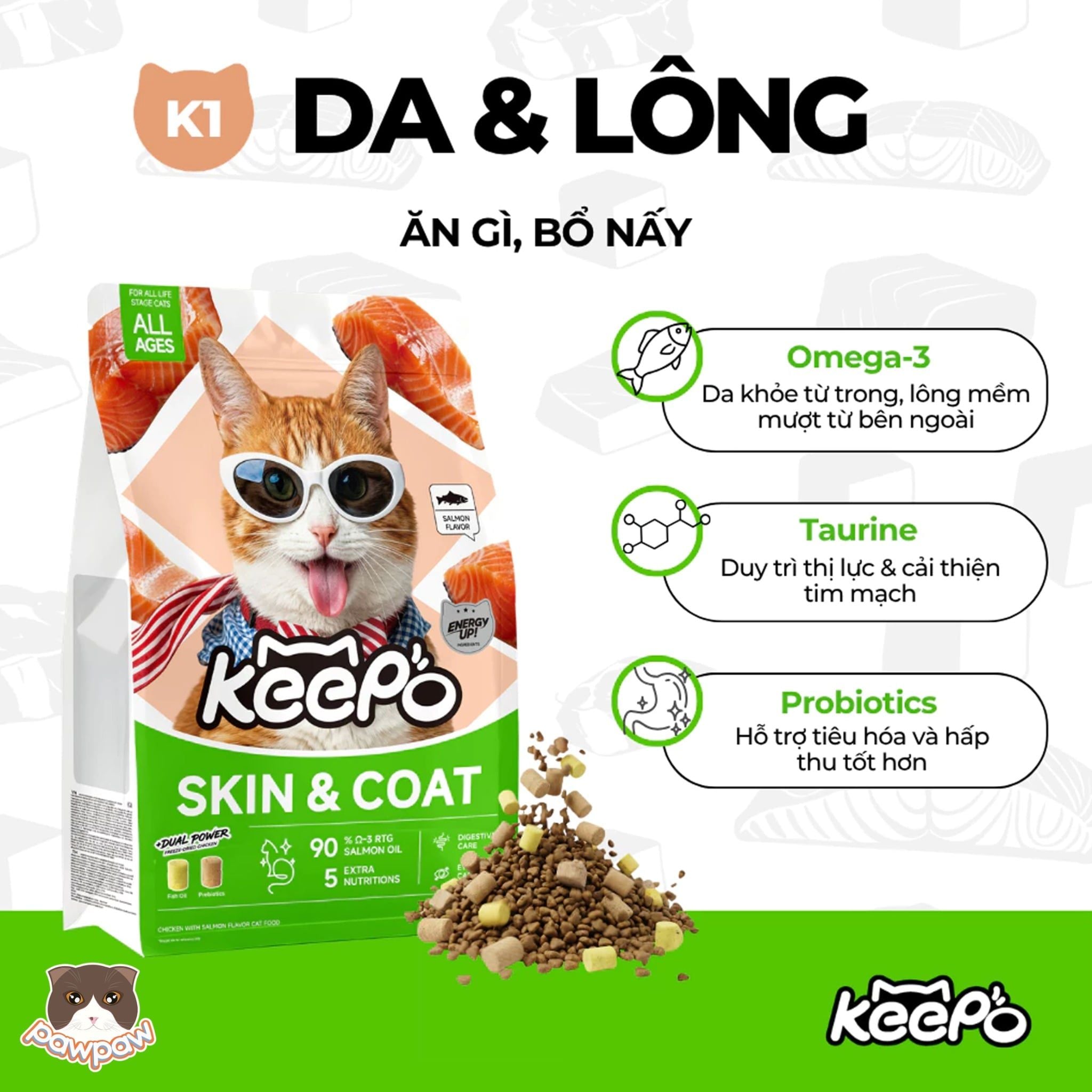  Hạt topping KEEPO 1kg cho mèo 