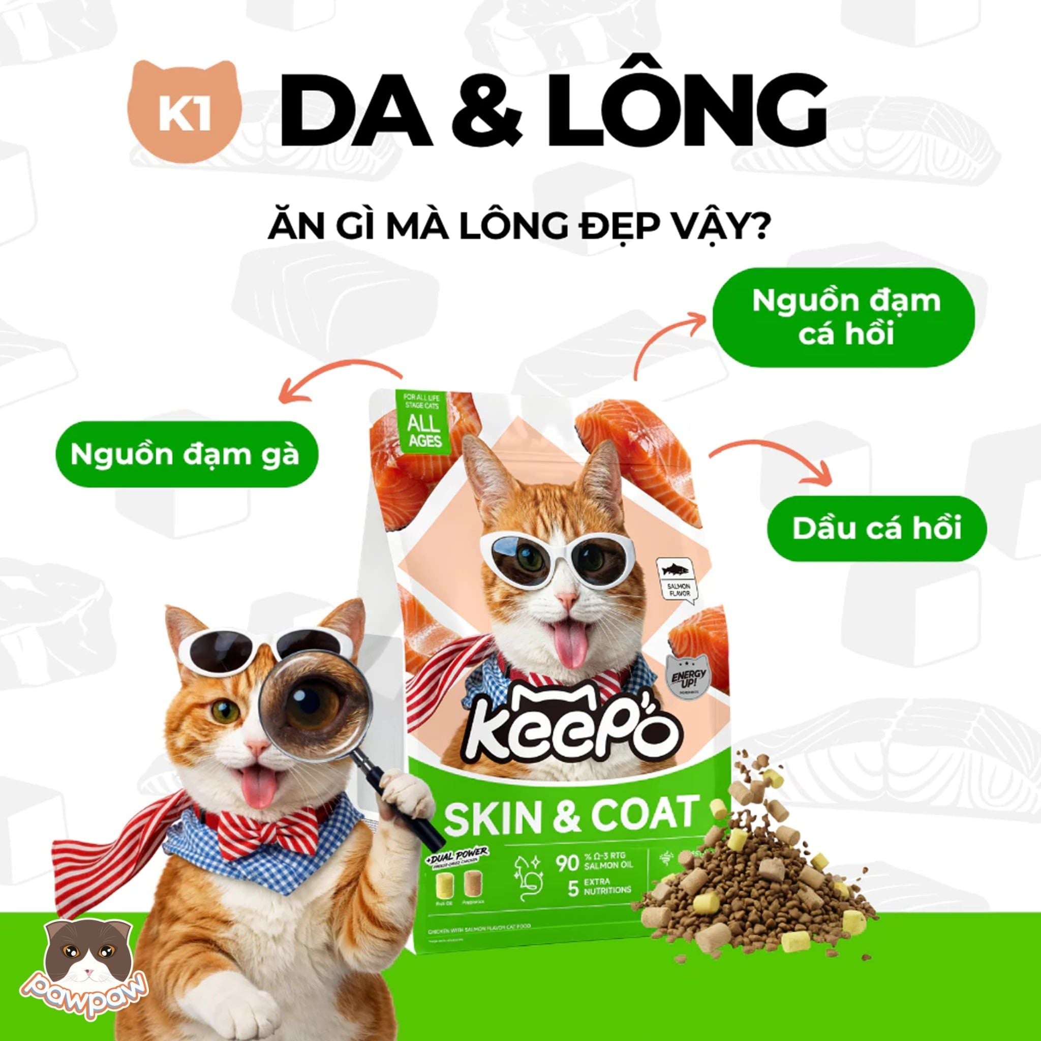  Hạt topping KEEPO 1kg cho mèo 