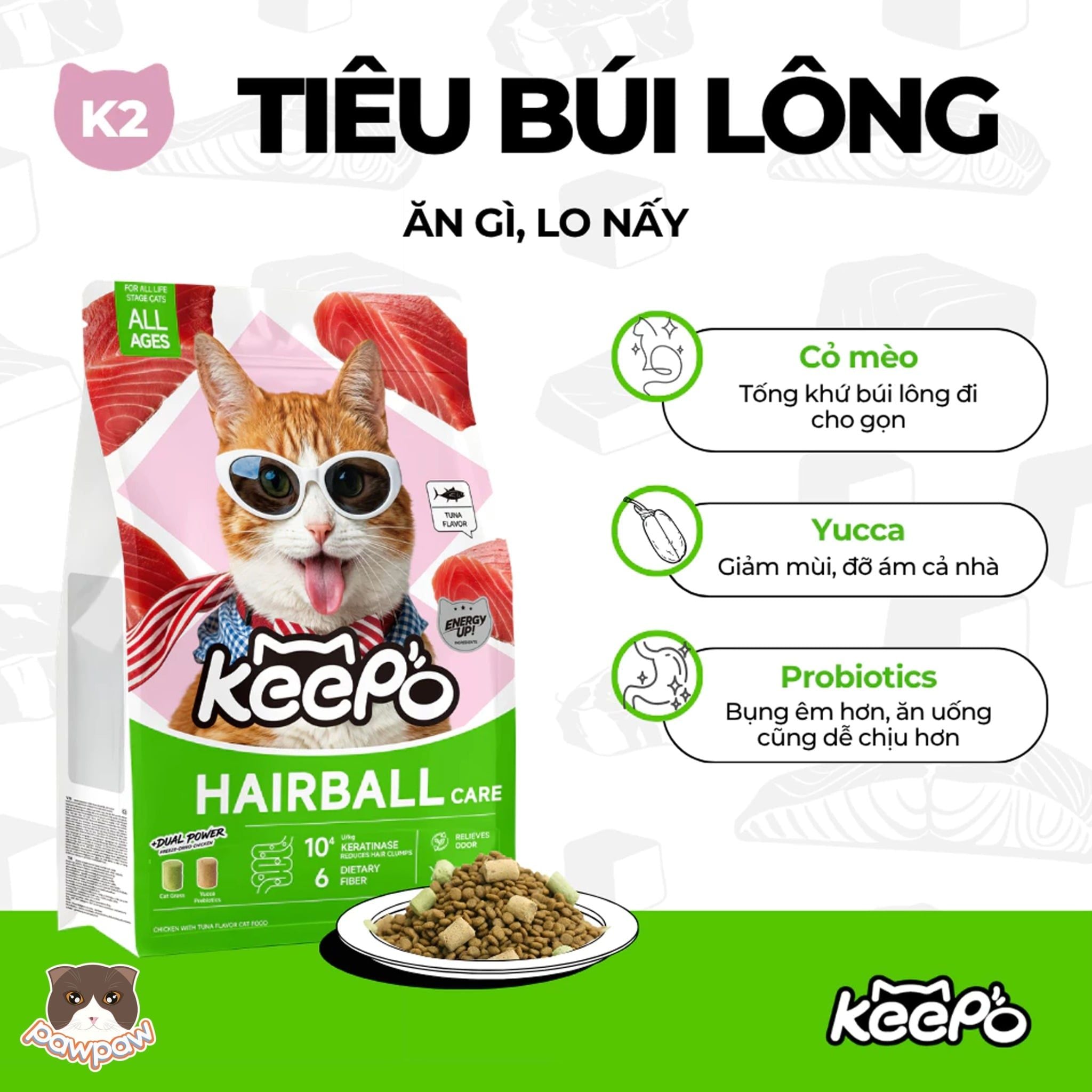  Hạt topping KEEPO 1kg cho mèo 