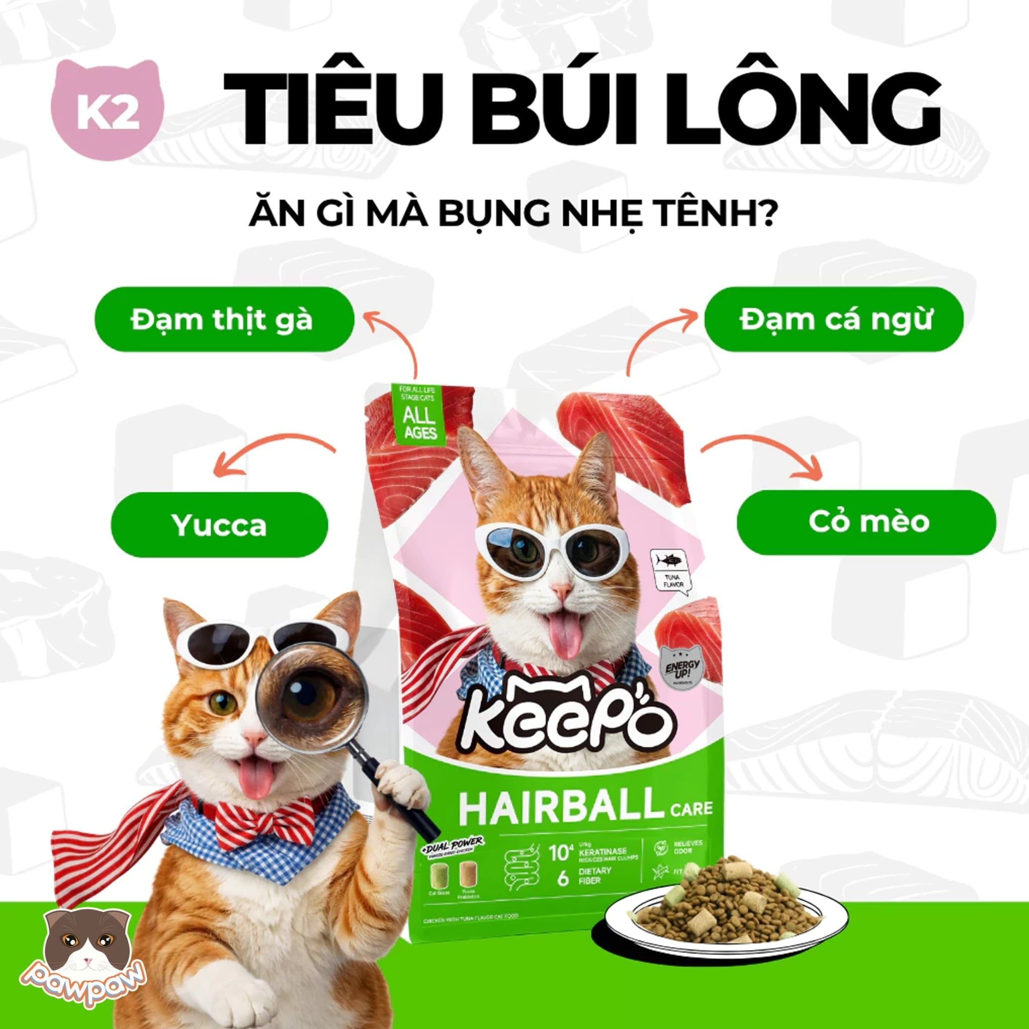  Hạt topping KEEPO 1kg cho mèo 