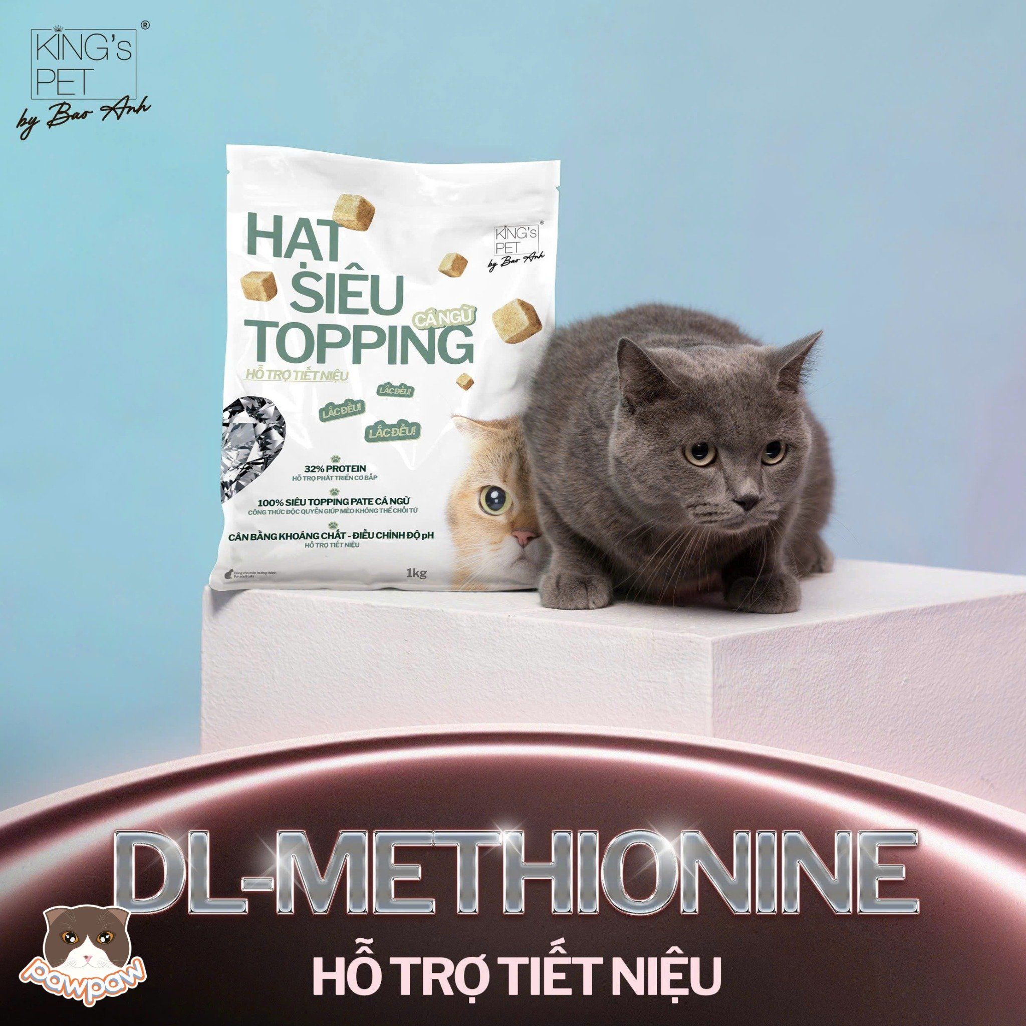  Hạt King's Pet siêu topping vị cá ngừ 1kg cho mèo 