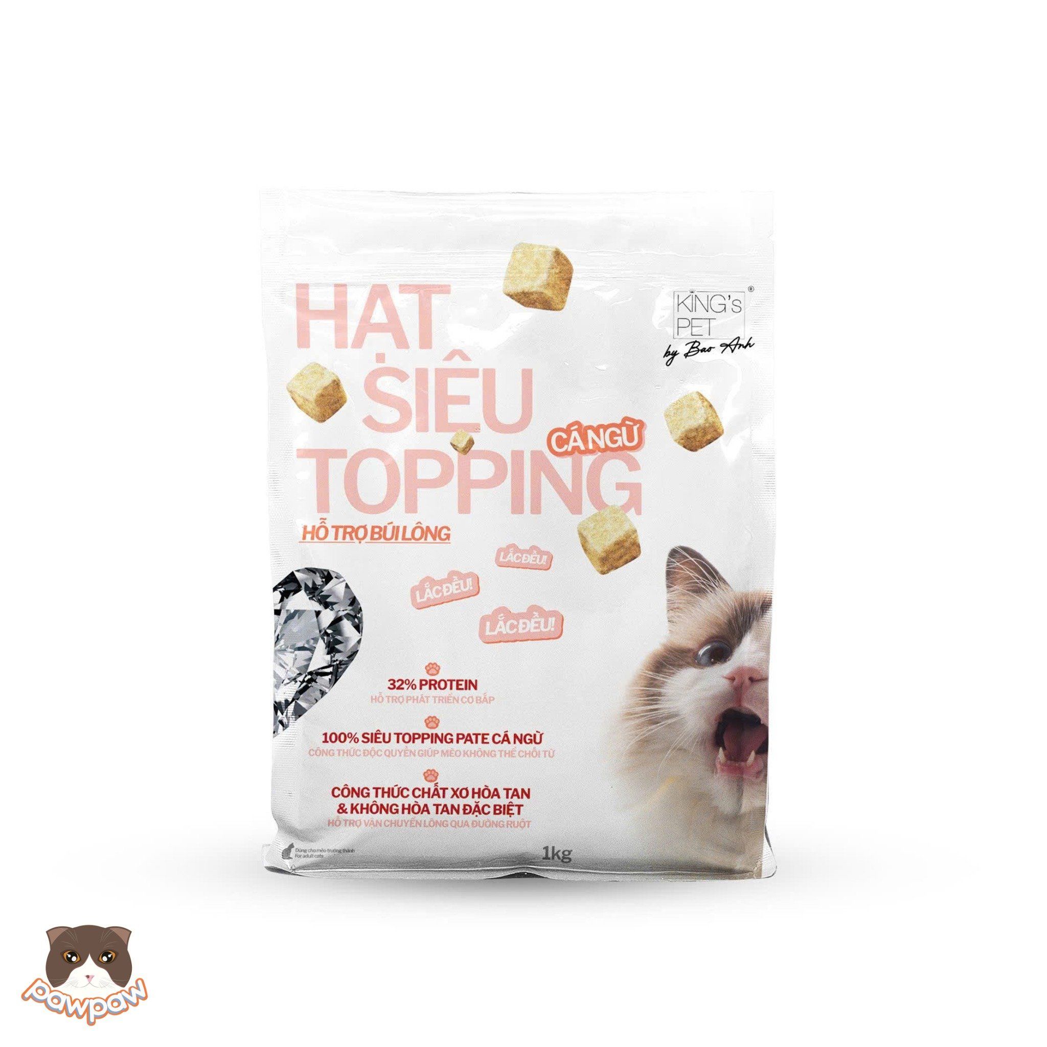  Hạt King's Pet siêu topping vị cá ngừ 1kg cho mèo 