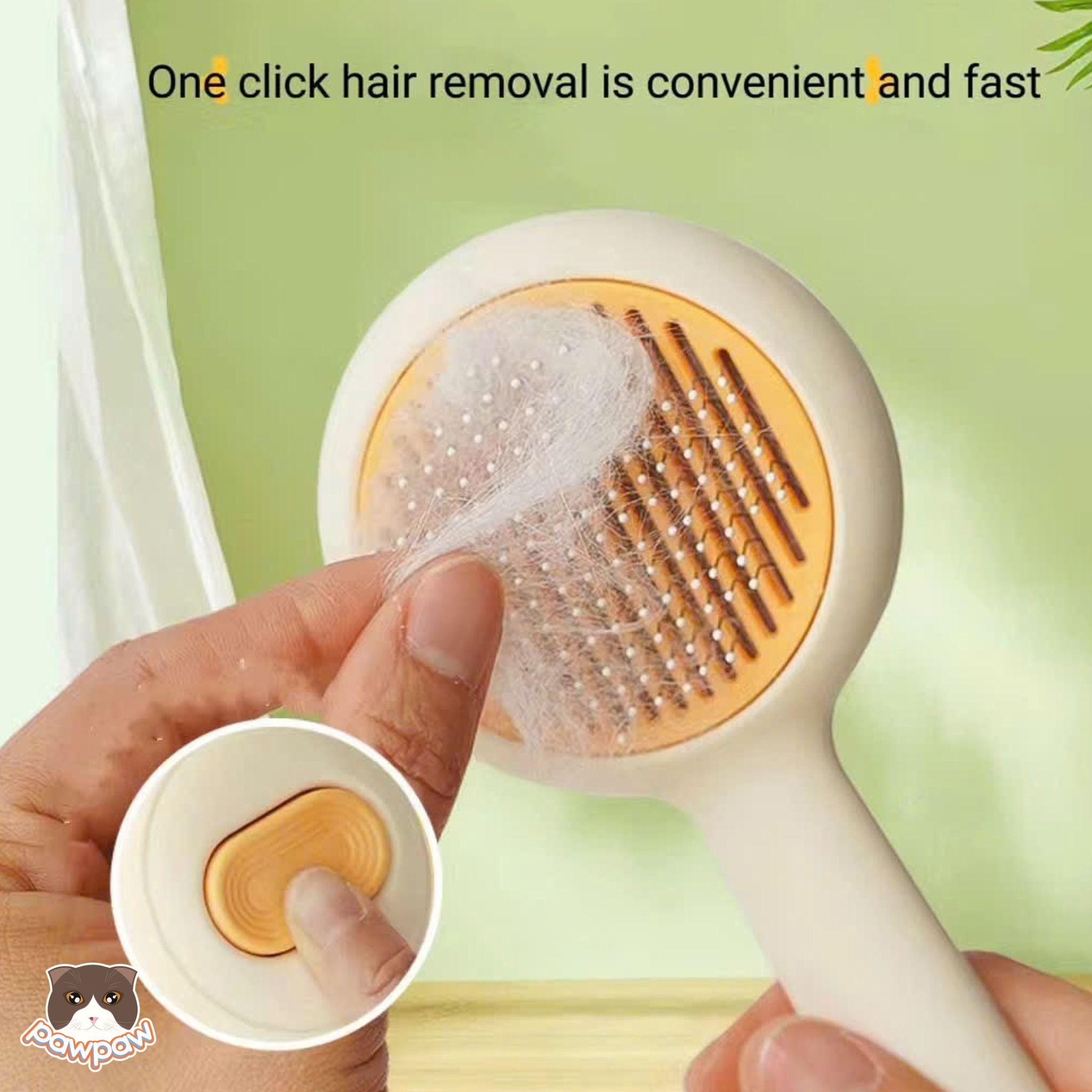  Lược chải lông đầu tròn có nút bấm cho chó mèo 