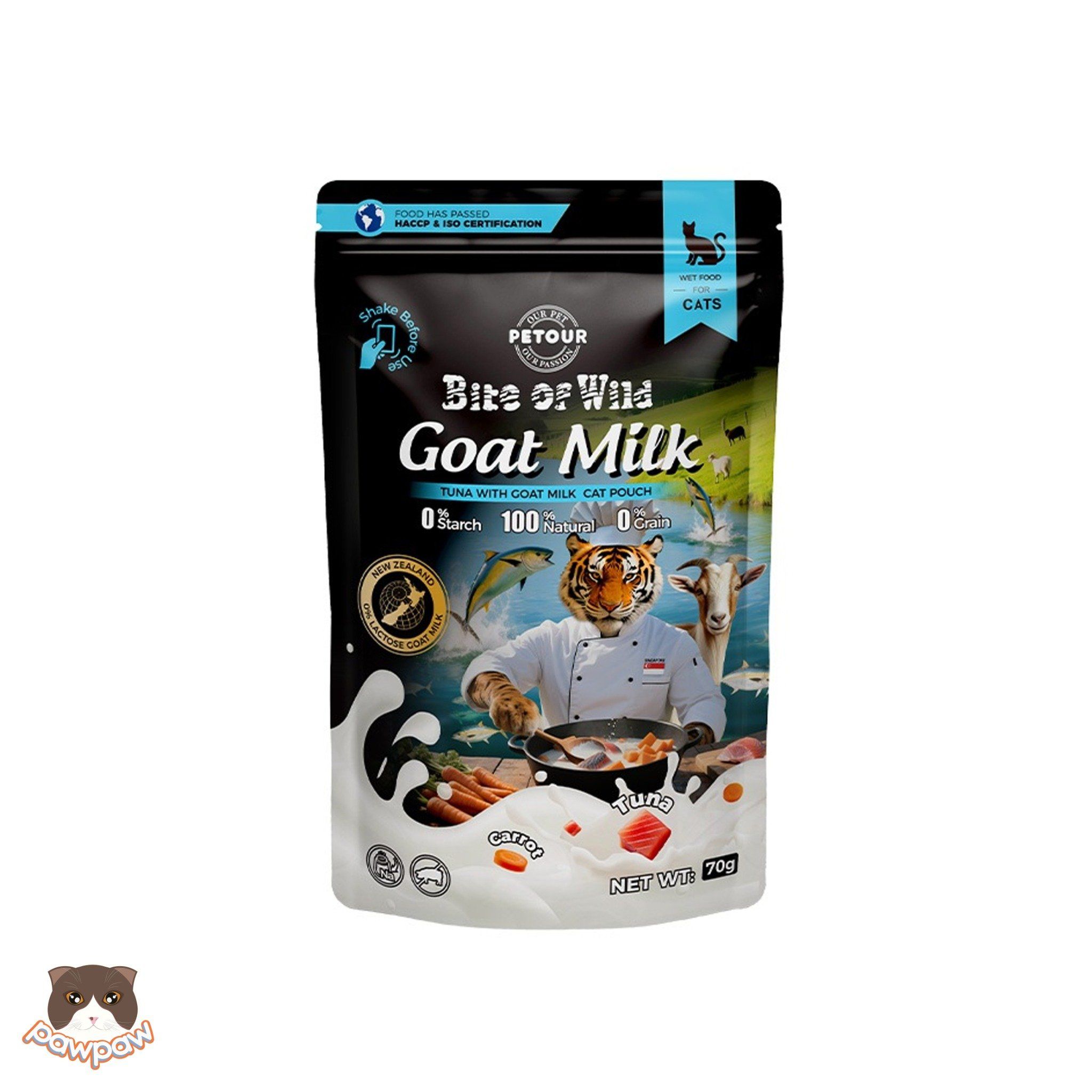  Pate sữa dê Bite of Wild gói 70g cho mèo 