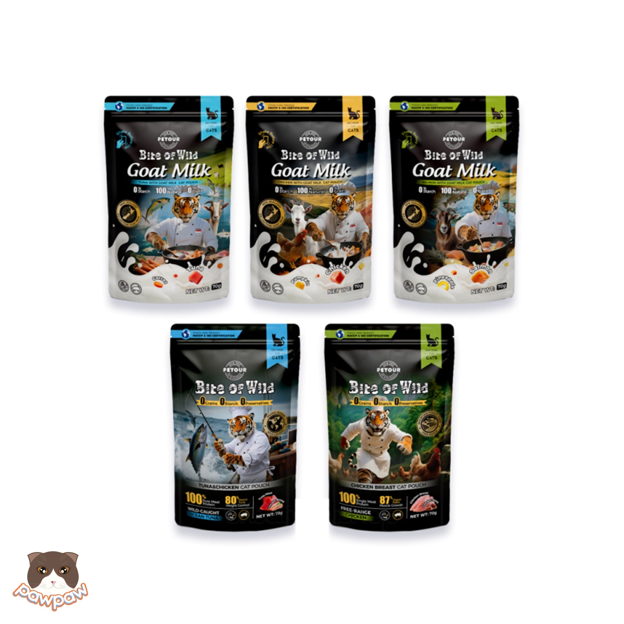  Pate sữa dê Bite of Wild gói 70g cho mèo 