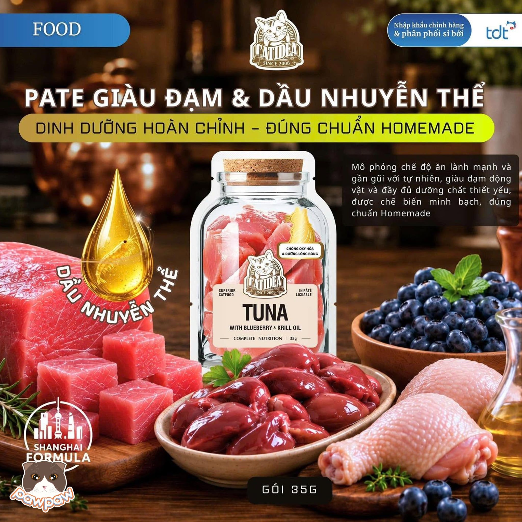  Thức ăn pate gói Catidea 35g cho mèo 