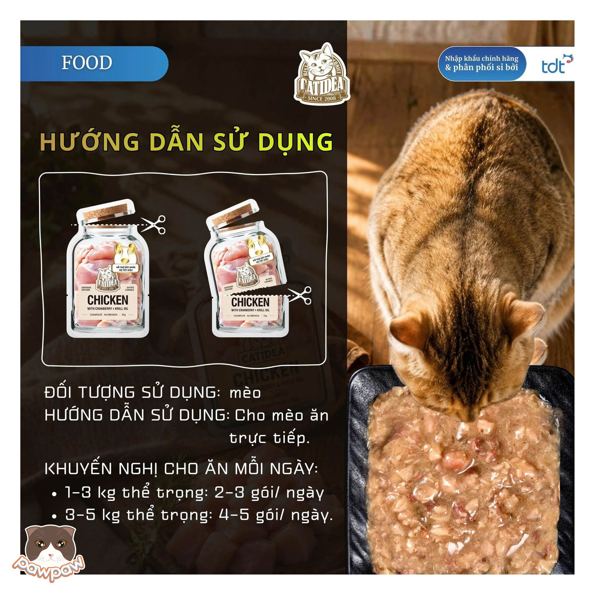  Thức ăn pate gói Catidea 35g cho mèo 