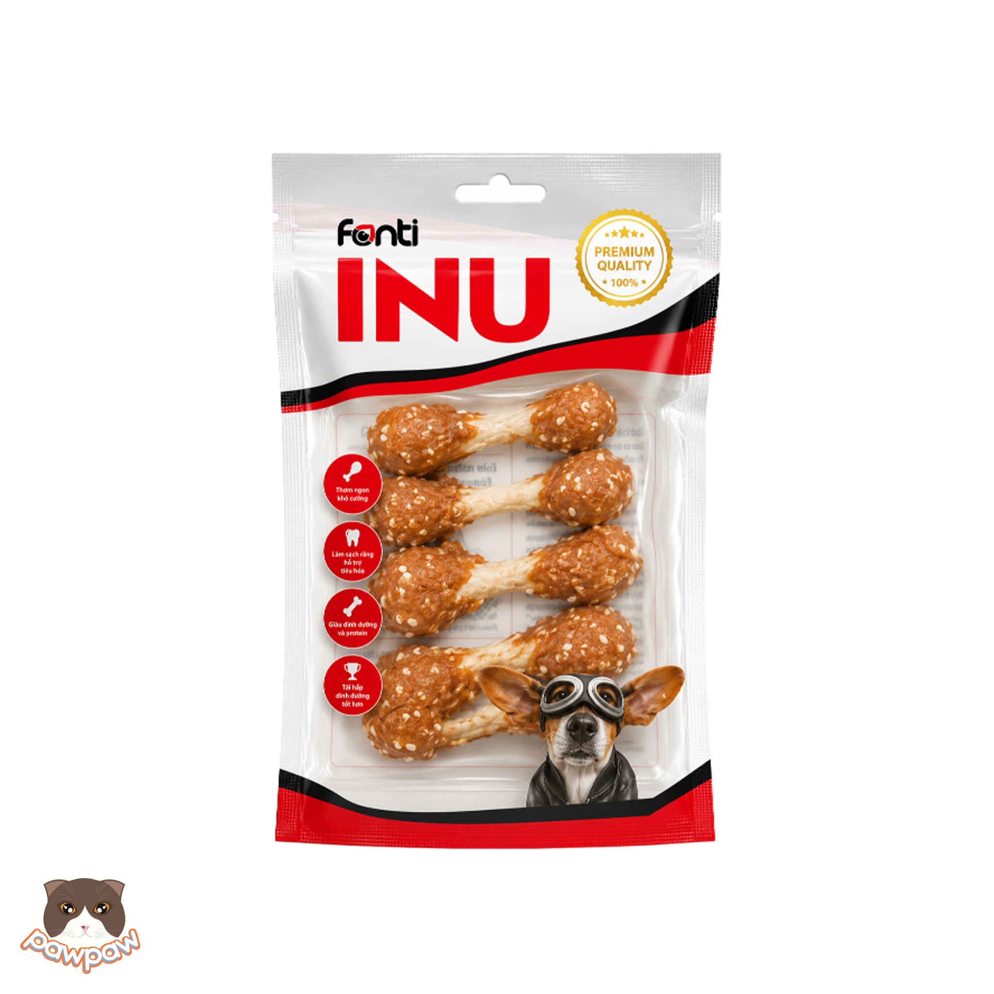  Que gặm gà viên INU cho chó 