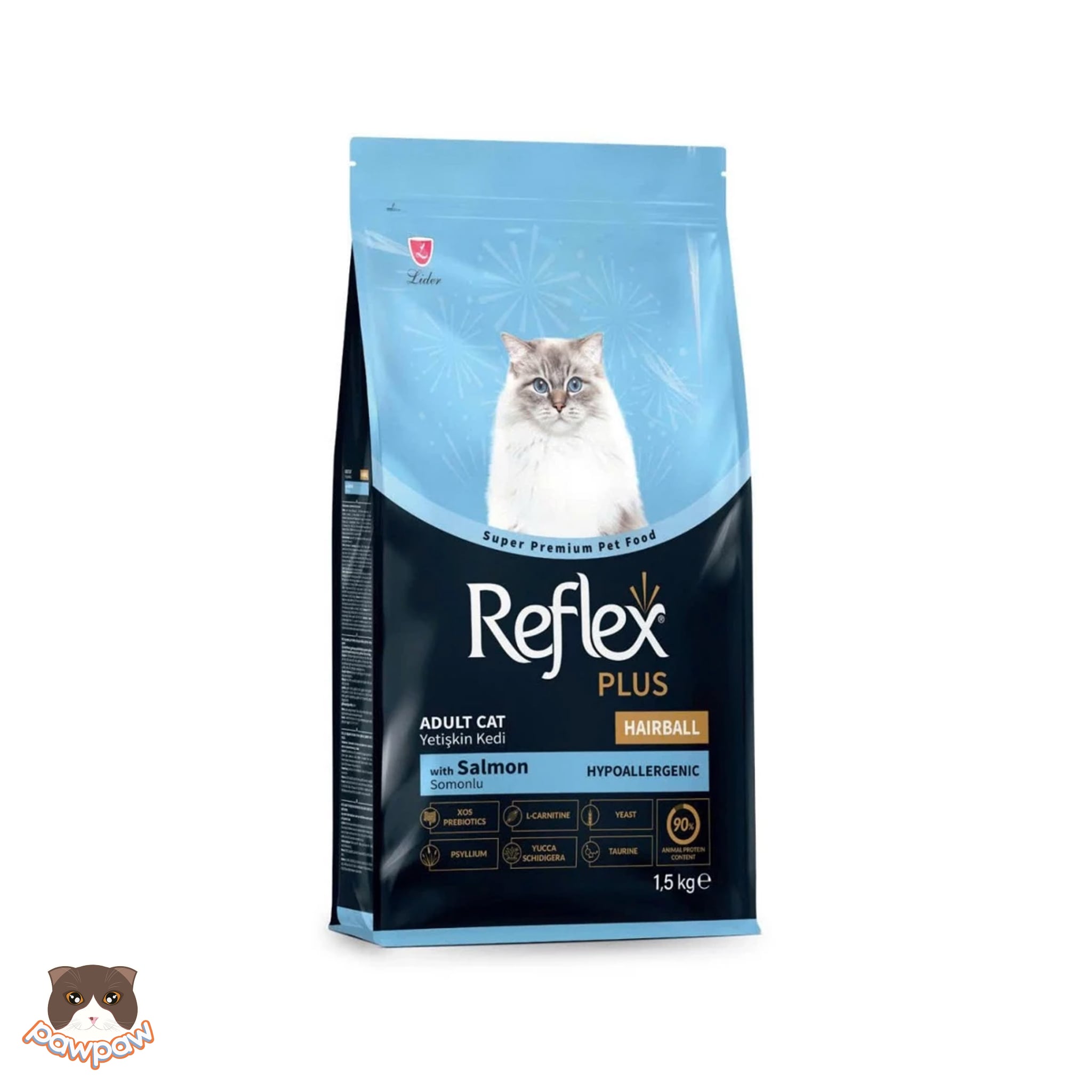  Hạt hỗ trợ tiêu búi lông Reflex Plus Hairball & Indoor 1.5kg cho mèo trưởng thành 