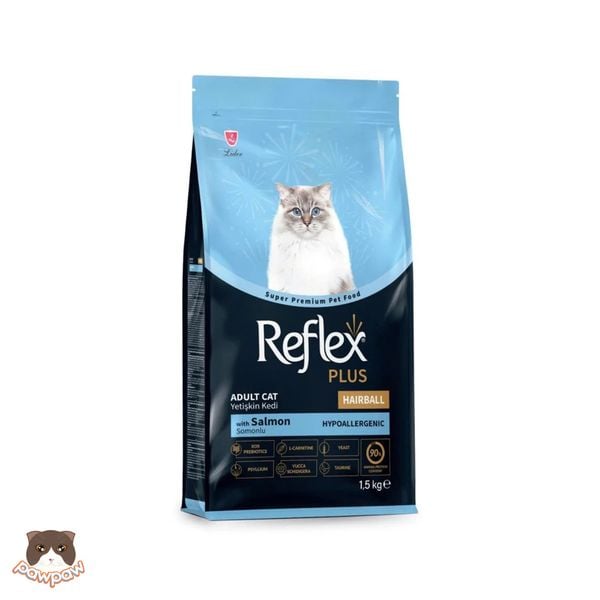  Hạt hỗ trợ tiêu búi lông Reflex Plus Hairball & Indoor 1.5kg cho mèo trưởng thành 