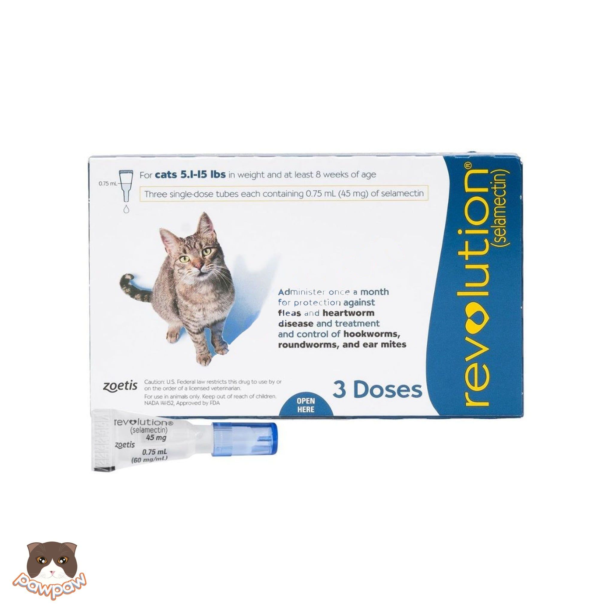  Nhỏ gáy trị nội ngoại ký sinh Revolution cho mèo 