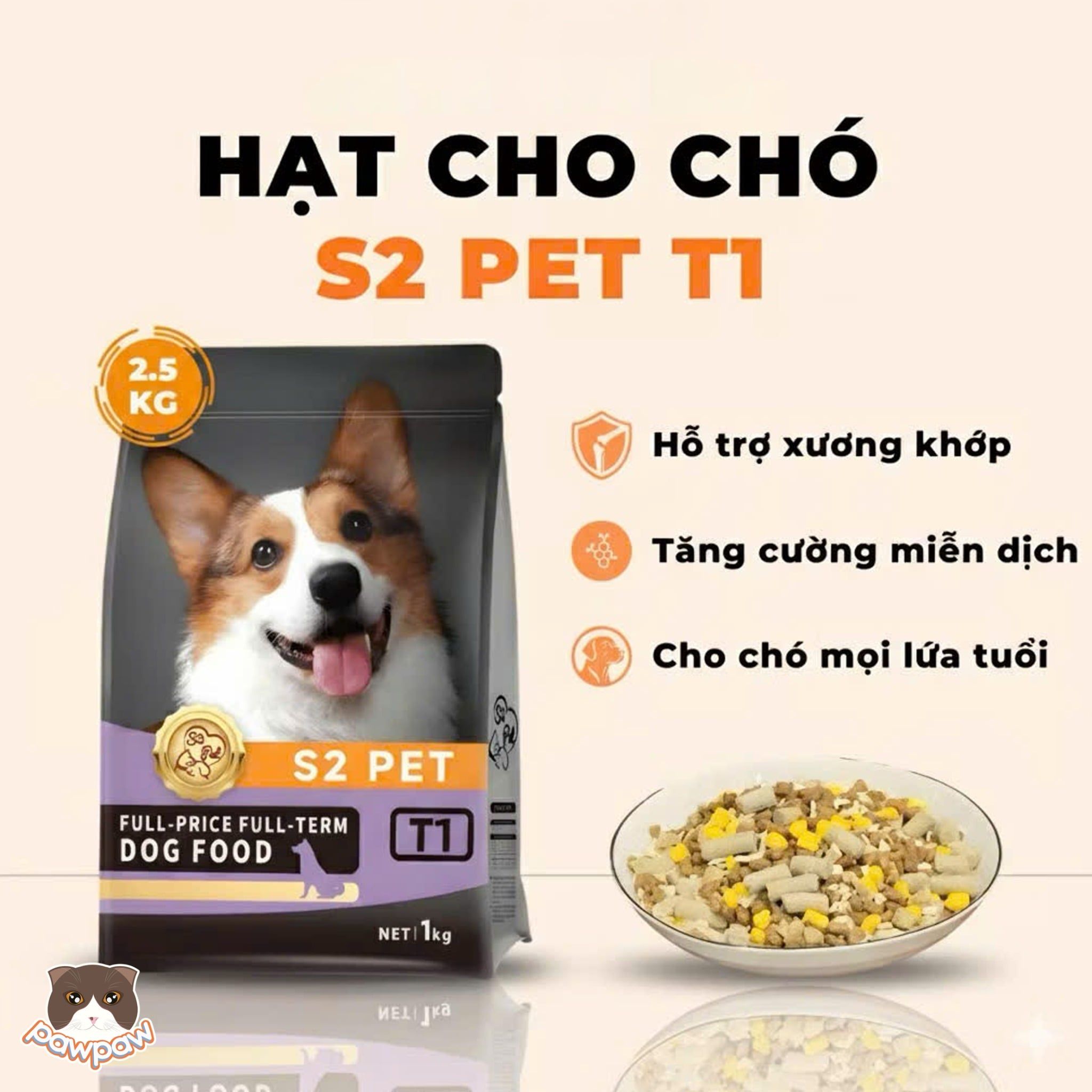  Hạt S2Pet topping cho chó 2.5kg 