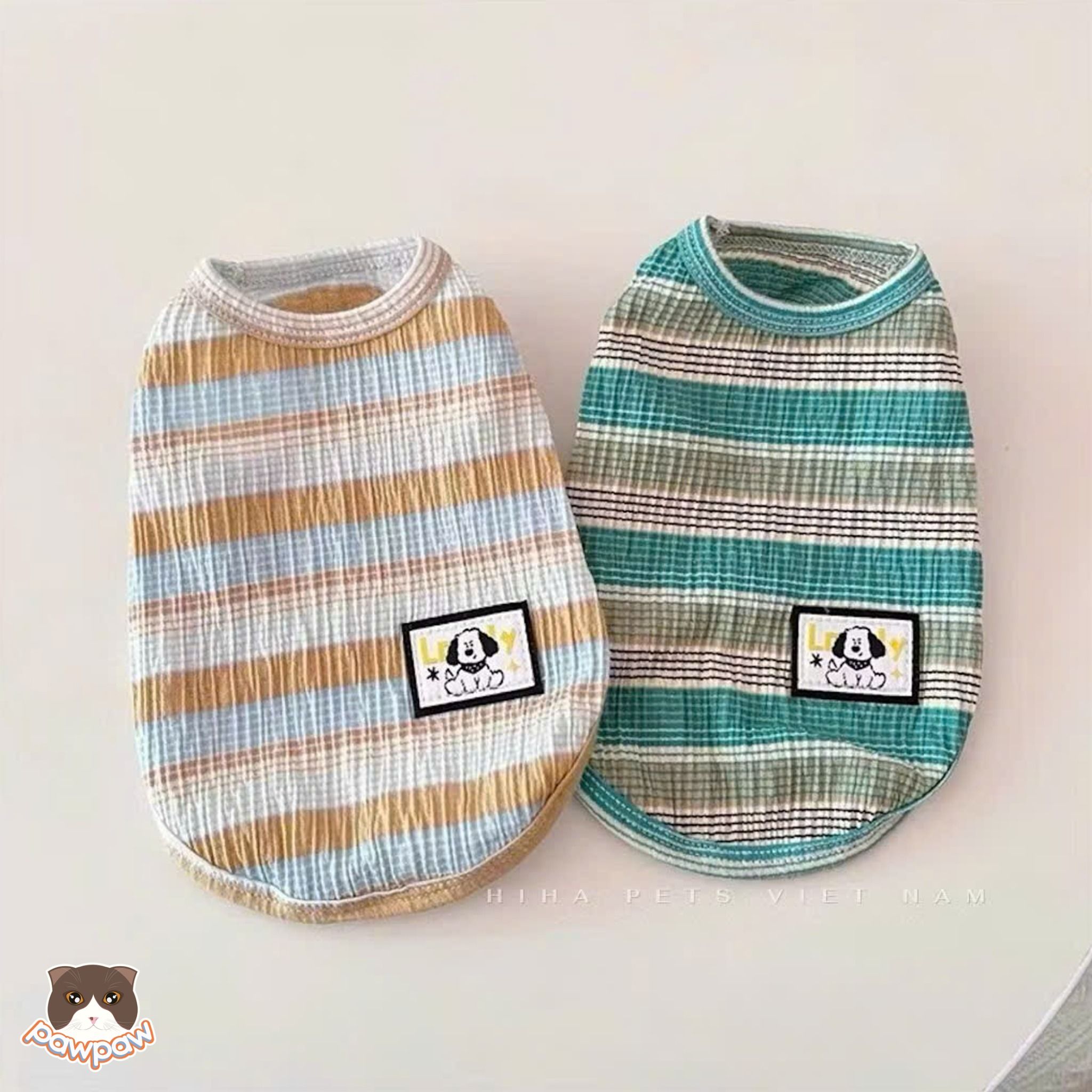  Áo sát nách mỏng sọc xanh 