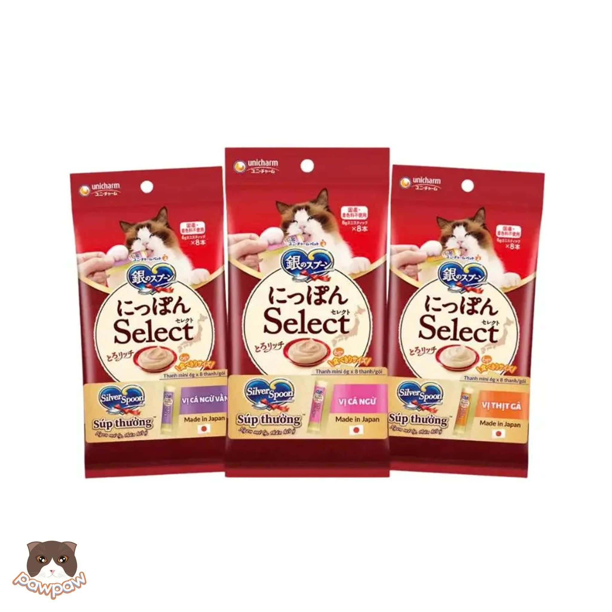  Súp thưởng Silver Spoon gói 8 thanh cho mèo 