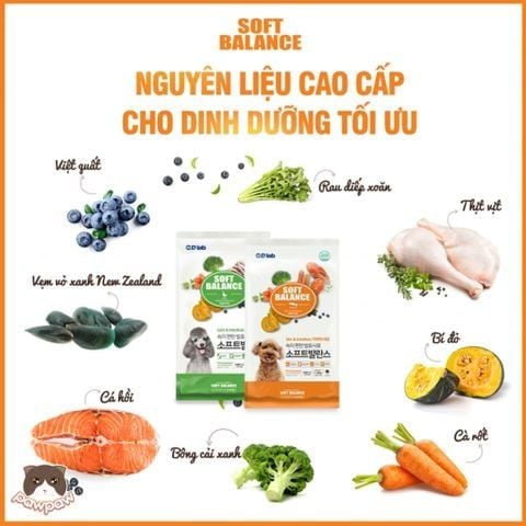  Thức ăn hạt mềm hỗn hợp hoàn chỉnh cho chó trên 2 tháng tuổi Soft Balance Joint & Intestinal ( vị vịt ) 