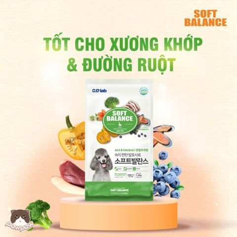  Thức ăn hạt mềm hỗn hợp hoàn chỉnh cho chó trên 2 tháng tuổi Soft Balance Joint & Intestinal ( vị vịt ) 