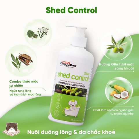  Sữa tắm dưỡng lông cho thú cưng Doggyman Shed Control 