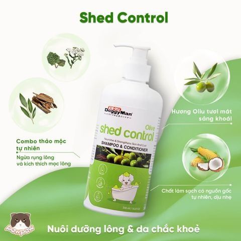  Sữa tắm dưỡng lông cho thú cưng Doggyman Shed Control 