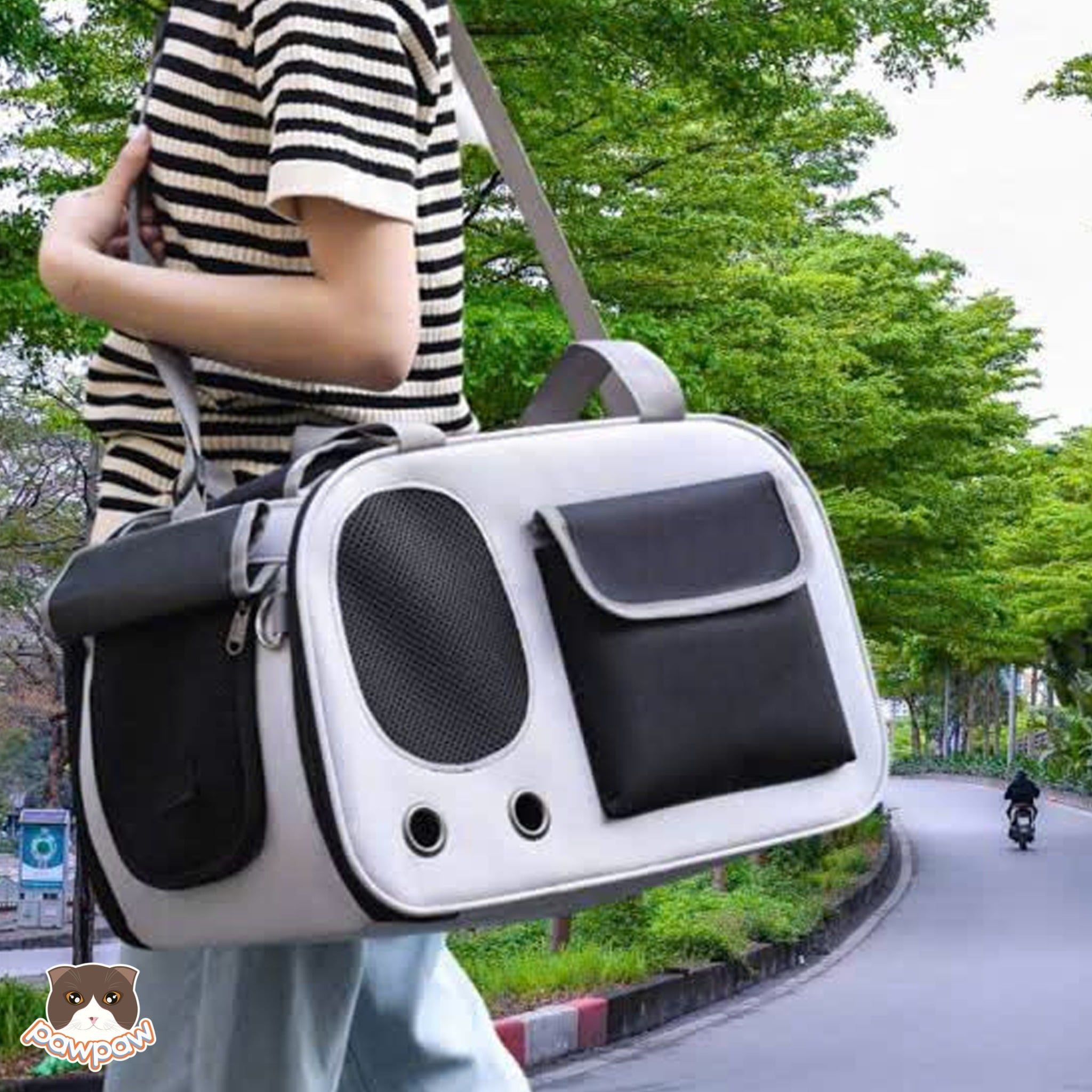  Túi xách lưới có túi trước cho chó mèo 