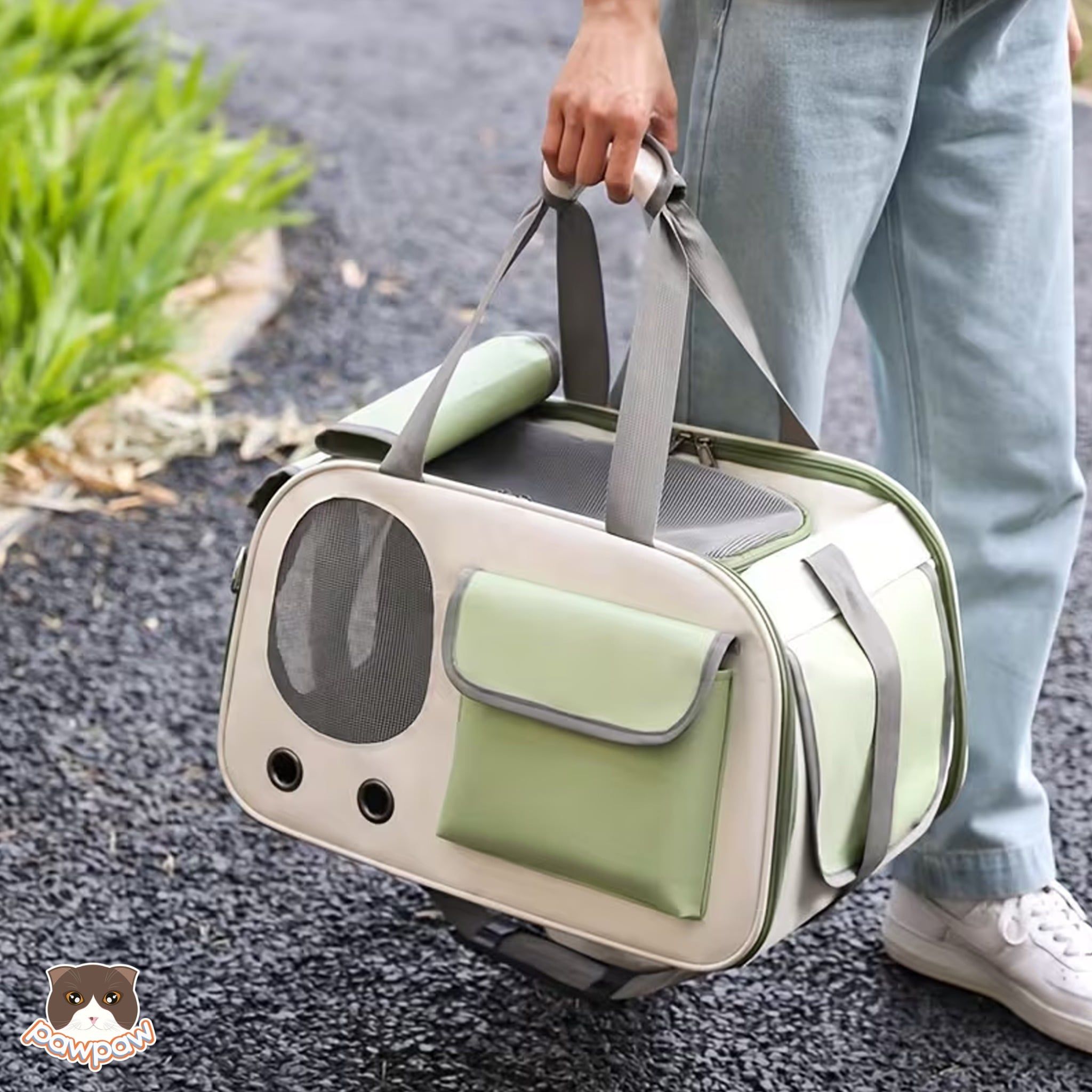  Túi xách lưới có túi trước cho chó mèo 