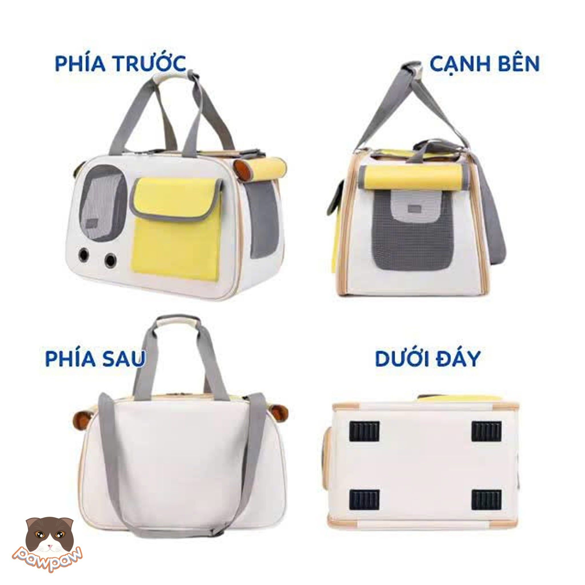  Túi xách lưới có túi trước cho chó mèo 