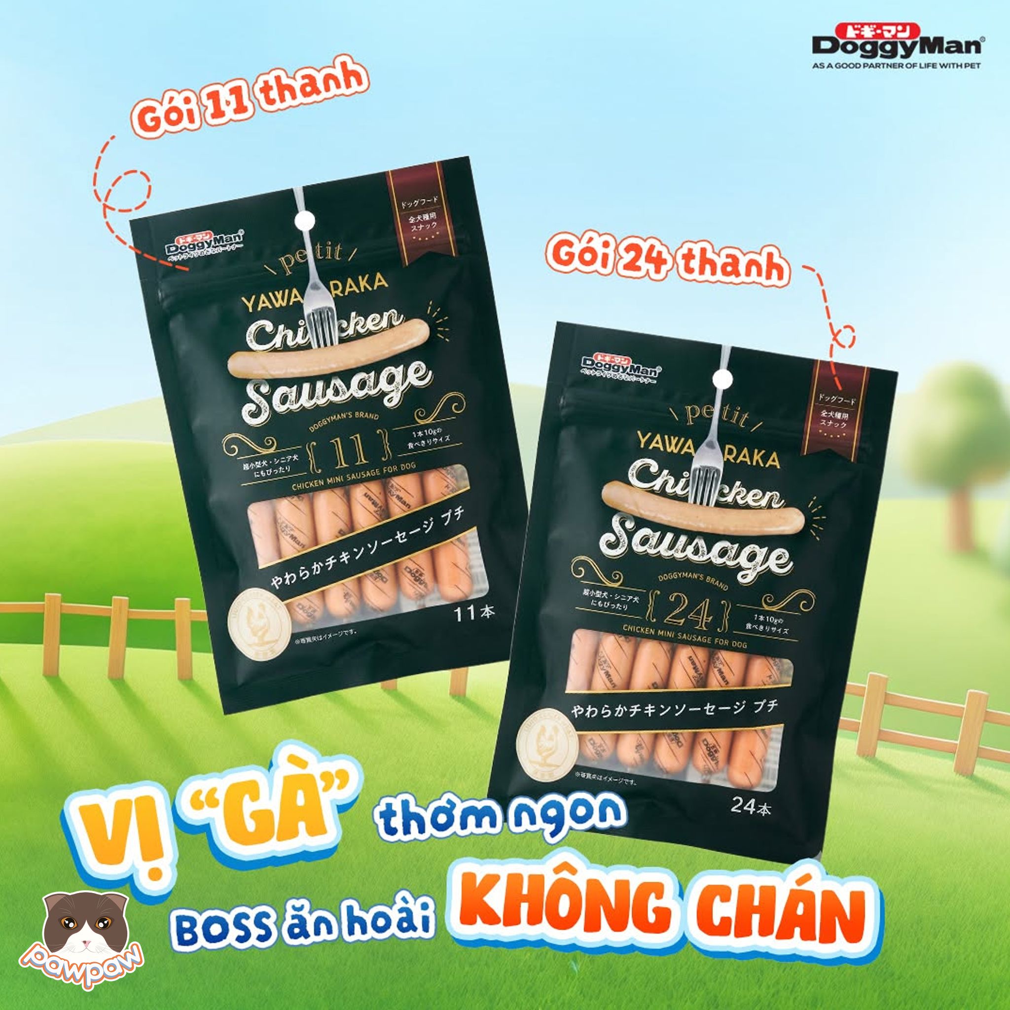  Xúc xích gà mini 24 cây Doggyman 