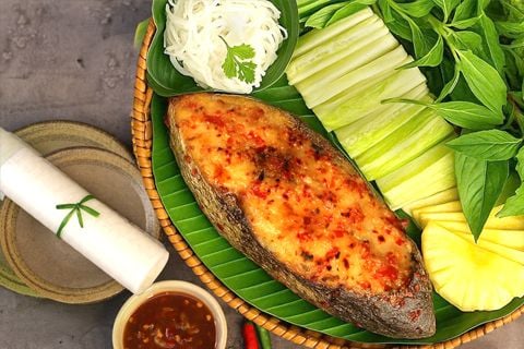  Cá Thu Nướng Mắm Ớt - Grilled Mackerel in Spicy Fish Sauce 