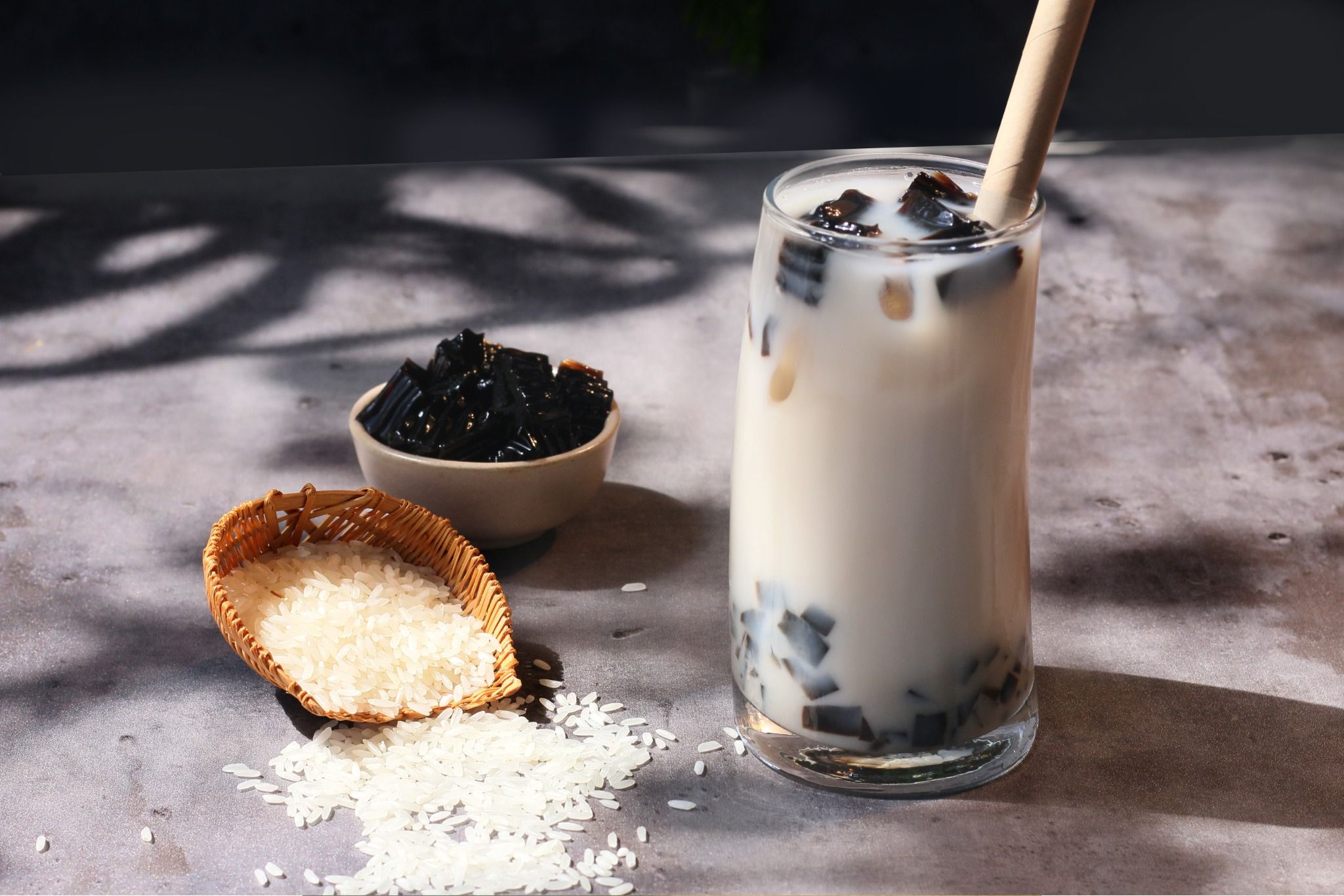  Nước Gạo Sương Sáo - Rice Milk With Grass Jelly 