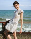  Sweet Dare Shirt – Áo sơ mi cổ tròn tơ xuyên thấu phối bèo Remmus - BST Remmus x Dove 