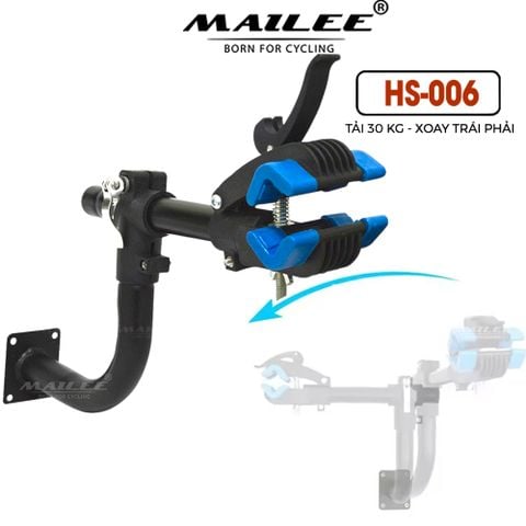 Móc Treo Xe Đạp Cong HS-006 Địa Hình Đường Trường Giá Đỗ Sửa Chữa Phụ Kiện, Thép Không Gỉ Tiết Kiệm Không Gian, chịu tải 30 kg, Khóa chốt nhanh tiện lợi, cần xoay ngang trái phải 180 độ, phù hợp nhiều loại xe - Mai Lee