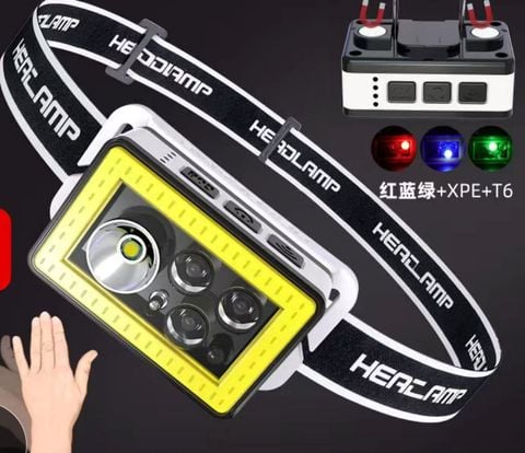 Đèn pin đội đầu siêu sáng cổng sạc USb với chế độ cảm biến chuyển động chỉ cần vẫy tay để bật đèn Mai Lee