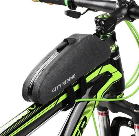 Túi Treo Xe Đạp Gắn Sườn Trước Chống Thấm Nước Nylon Cao Cấp Kích Thước 25.5x8.5x5cm Dễ Vệ Sinh & Chống Mài Mòn