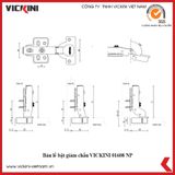  Bản lề bật giảm chấn VICKINI 01608 PSS inox bóng 