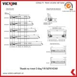  Thanh ray trượt 3 tầng giảm chấn VICKINI 02183 