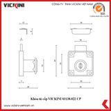  Khóa tủ vuông VICKINI 03138 CP crom bóng 