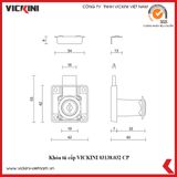  Khóa tủ vuông VICKINI 03138 CP crom bóng 